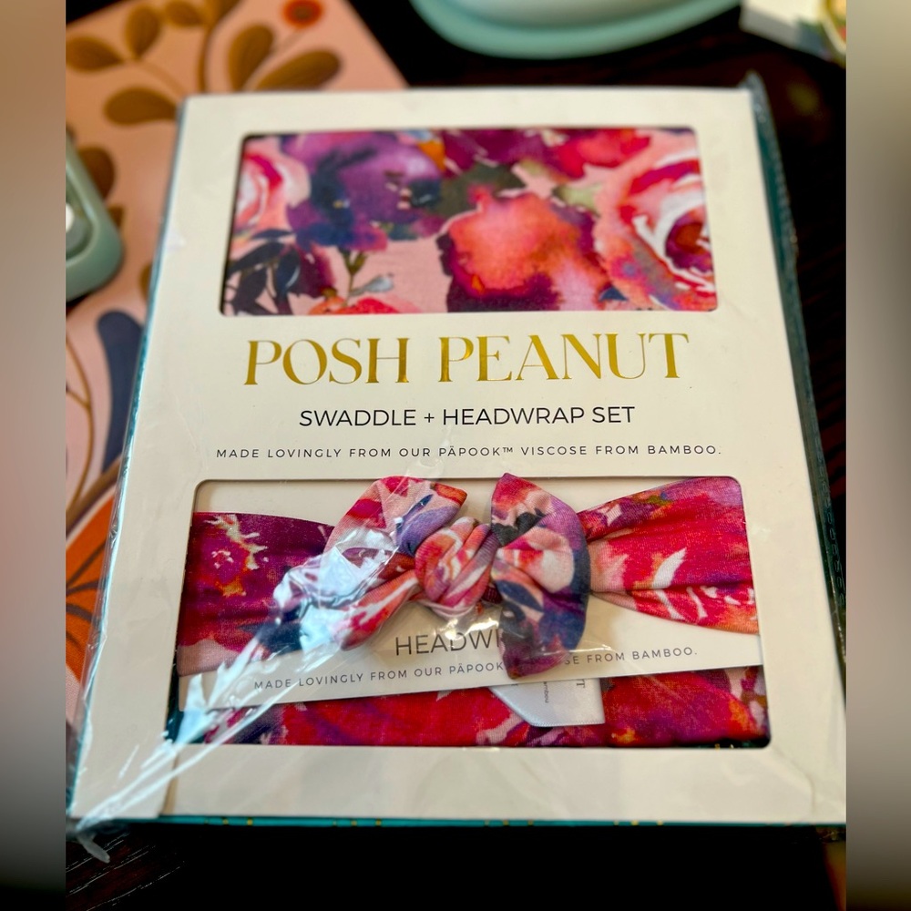 Posh Peanut swaddle and head wrap